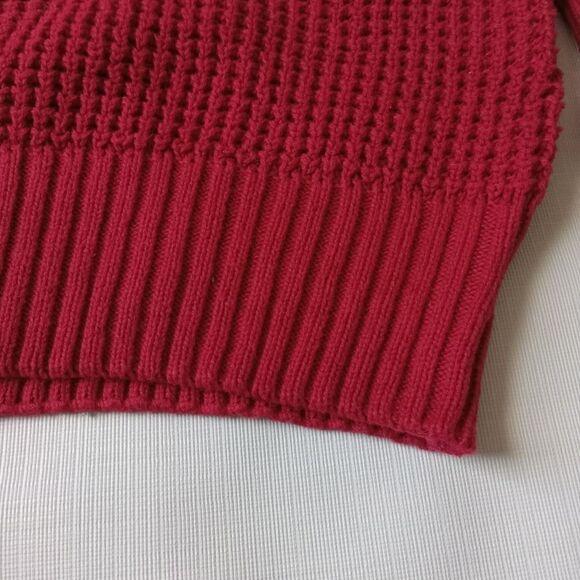Weatherproof Vintage Red Chunky Cotton Waffle Knit Pullover Sweater Men's Large - Picture 10 of 12